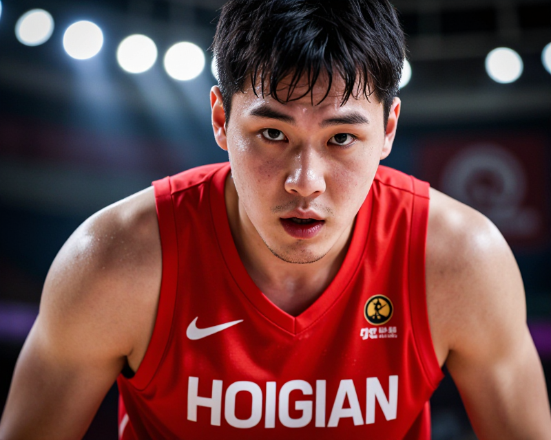 Determined Basketball Player